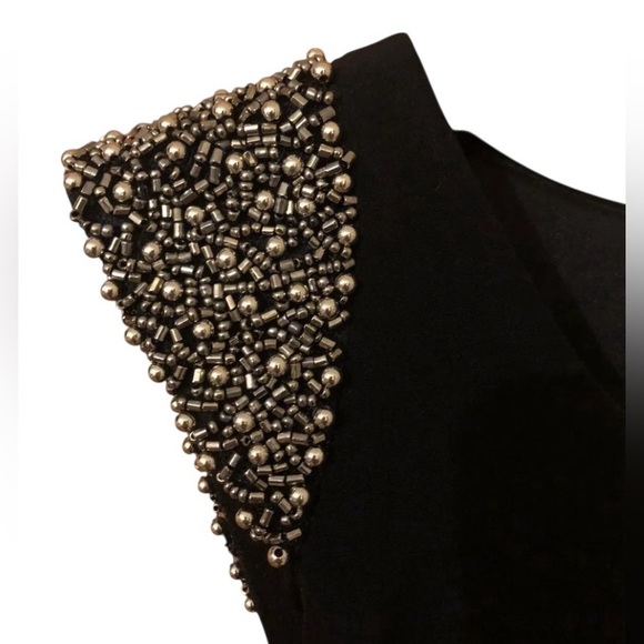 Y2k Nordstrom Speechless black Silver beaded Mini party Dress LBD Glam Coquette - Picture 5 of 9